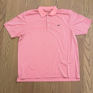 Vineyard Vines Pink and Blue Striped Polo